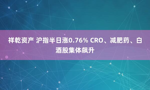 祥乾资产 沪指半日涨0.76% CRO、减肥药、白酒股集体飙升
