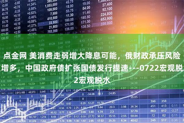点金网 美消费走弱增大降息可能，俄财政承压风险点增多，中国政府债扩张国债发行提速---0722宏观脱水